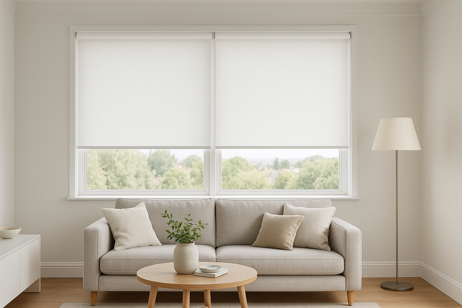 Roller shades - clean minimalist window covering